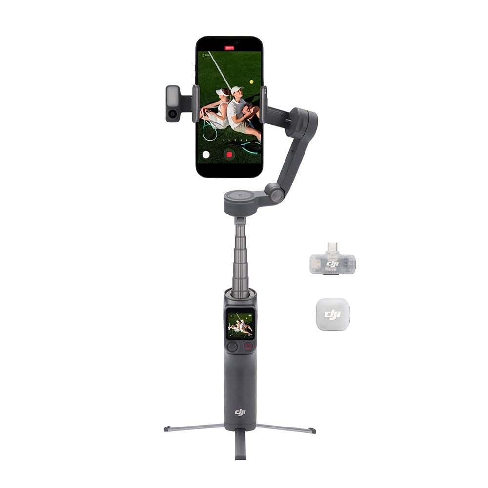 Osmo Mobile 8P + Mic Mini 2 Transmissor, Estabilizador Gimbal para